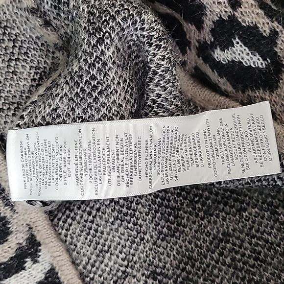 Joie Berit Leopard Print Cardigan Sweater Women’s size S Wool Mohair - Picture 7 of 9